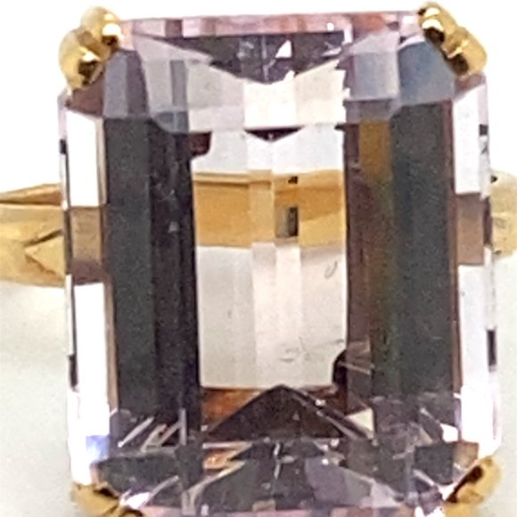 Morganite 14.35ct Solid 14K Yellow Gold Ring - Picture 8 of 8